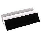 MapofBeauty 3 Pack Yoga Headbands Stretchy Cotton Kopf Bande Hairwarp Sport laufen Exercise Gym (Solid Farbe)