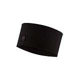 Buff Unisex-Adult Solid Black Merino Stirnband Wide, solid black, Einheitsgröße EU