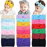 YHXX YLEN Baby Stirnband Mädchen 20 Stücke Stirnbänder Knoten Stirnband Elastisch Schleifen Turban Haarband Knit Head Wraps
