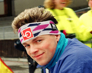 Stirnbänder für Herren: Roger Strøm, Eisschnellläufer aus Norwegen, trägt ein Stirnband.